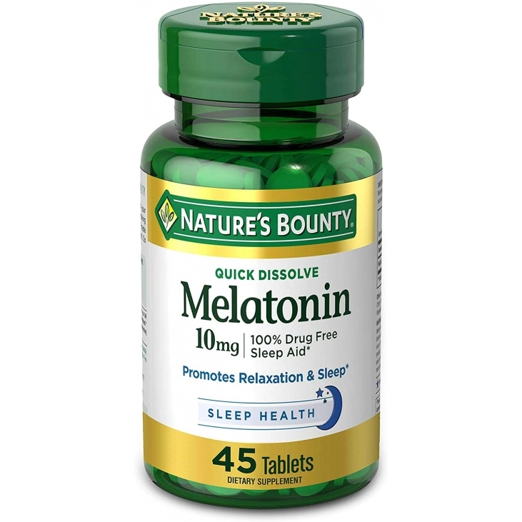 Melatonina 10mg, absorção rápida, 45 tabletes, Natures Bounty