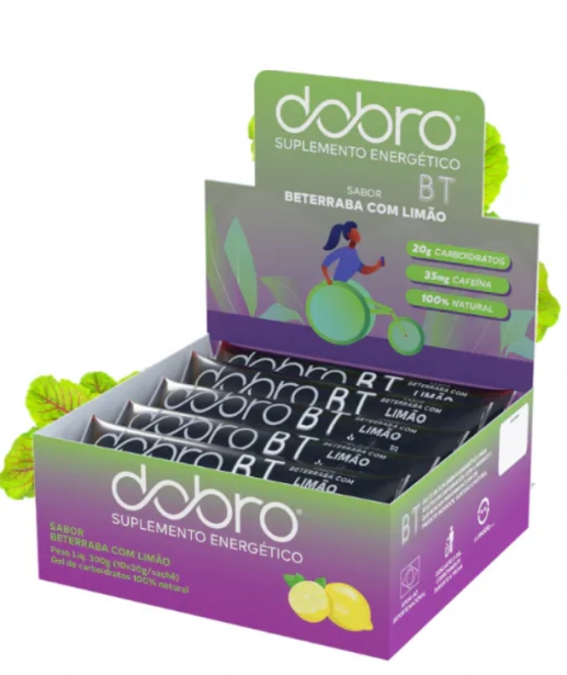 BT Gel, Sabor Limão, Com Cafeína, 30g cada, Caixa com 10, Dobro