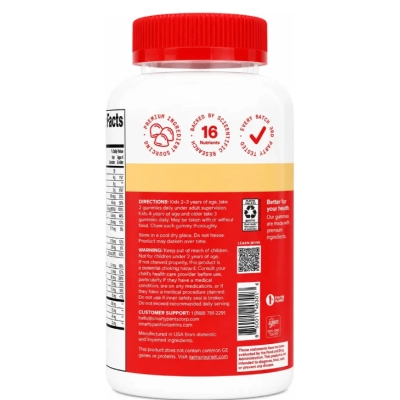 Multivitamínico e Ômegas Kids Plus, 180 Gomas Sabor Frutas, Smarty Pants