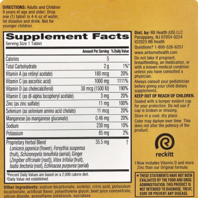 Vitamina C 1000Mg,Reforço Imunológico com Vitaminas D, Zinco, A, E; 30 Comprimidos, Airbone