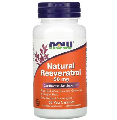 Resveratrol 50mg Now 60 cápsulas