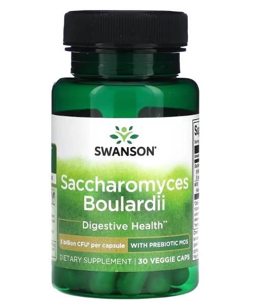 Saccharomyces Boulardii com Prebiotic MOS, 5 Bilhões de UFCs, 30 Cápsulas, Swanson