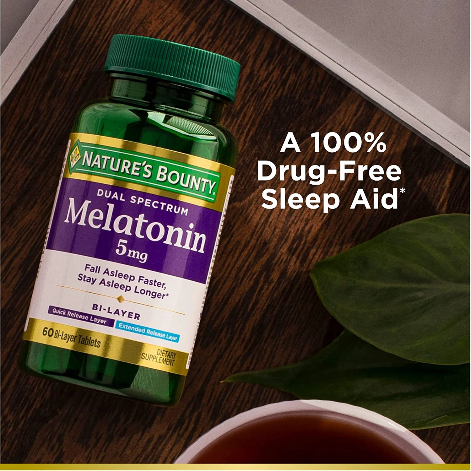 Melatonina 5mg Bi-Layer, 60 Comprimidos, Nature's Bounty