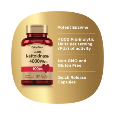 Ultra Nattokinase 4000 FUs, 100MG, 150 Cápsulas, Piping Rock