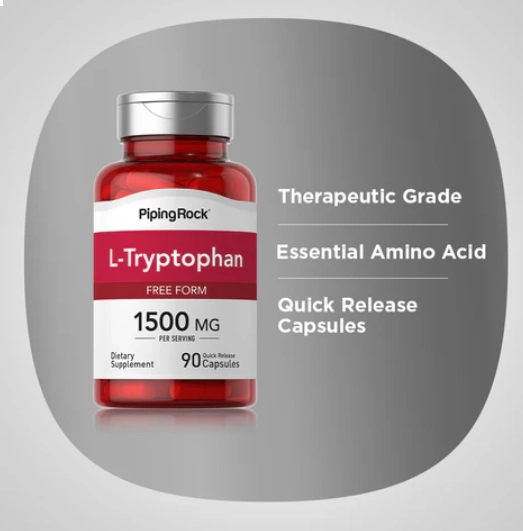 L-Triptofano 1500mg, 90 Cápsulas, PipingRock