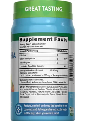 Ashwagandha 500mg, 60 gomas, Nature's Truth