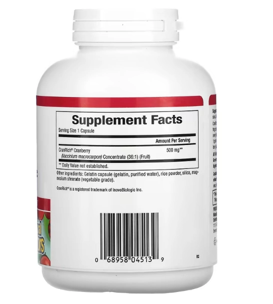 Super Força, Cranberry CranRich Concentrado, 500mg, 180 Cápsulas, Natural Factors
