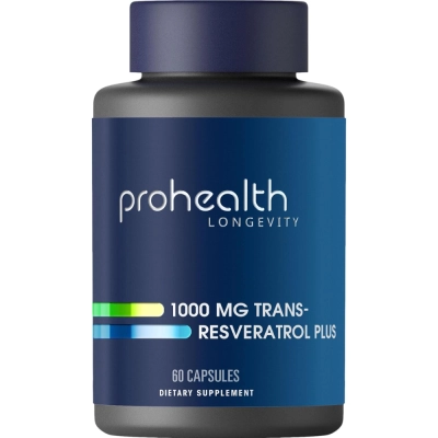 Trans-Resveratrol Veri-te™, 1000mg, 60 Cápsulas, ProHealth Longevity
