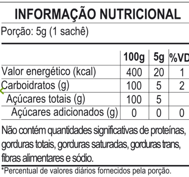 Açúcar Cristal Orgânico, Caixa contém 200 Sachês de 5g, Native