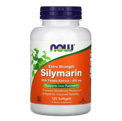 Silymarin, Potência Extra, 450 mg, 120 Cápsulas, Now