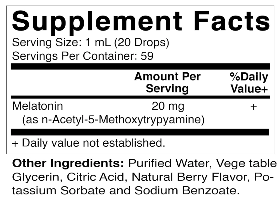 Melatonina 20mg, Sabor Goji Berry, 59Ml, Vitamatic