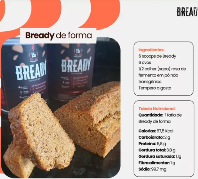 Bready Sabor Pàprica, Super Pão Proteico Low Carb Sem Glúten 400g, Hevo