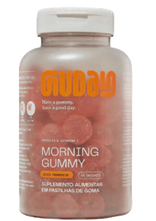 Morning Gummy, Shot Matinal com Vitamina C e Propolis, 60 Gomas Sabor Framboesa, Guday