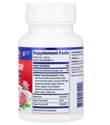 Candidase Extra Forte, Enzimas + Botânicos, 42 Cápsulas, Enzymedica