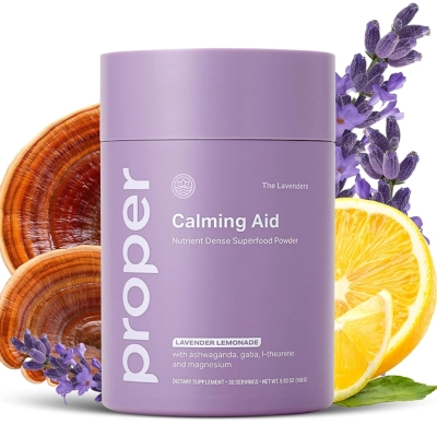 Calming Aid Lavender Lemonade – Suplemento Natural Calmante para Apoio ao Estresse, 30 porções - Proper
