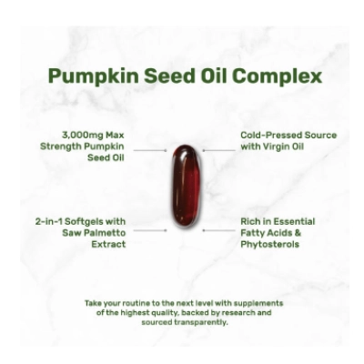  Óleo de Semente de Abóbora 3000mg, Pumpkin Seed Oil com Saw Palmetto, 240 Cápsula, Deal Supplement