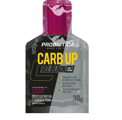 Super Fórmula Carb Up Gel, Blend Açaí com Guaraná, Caixa com 10 unidades, Probiótica