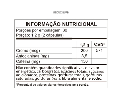 Qualy Redux Burn, Chá Termogênico, 600mg, 60 Cápsulas, Qualynutri