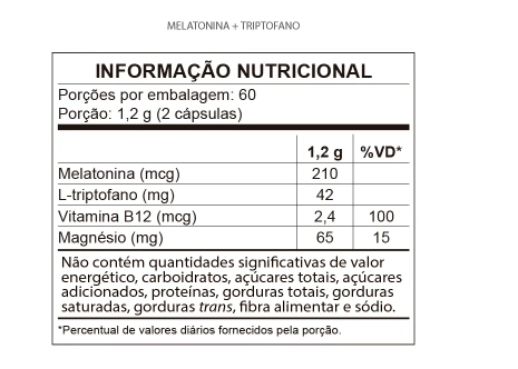 Melatonina 210mcg, Com Triptofano, 60 Cápsulas, Qualynutri