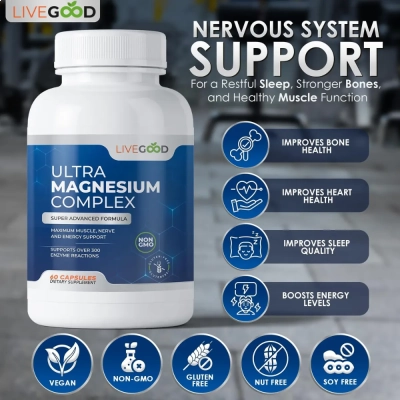 Ultra Magnesium Complex, 60 Capsulas, Live Good