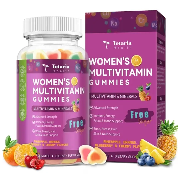Multivitamínico Feminino, 60 Gomas Sabor Frutas Tropicais Sem açúcar, Totaria Health