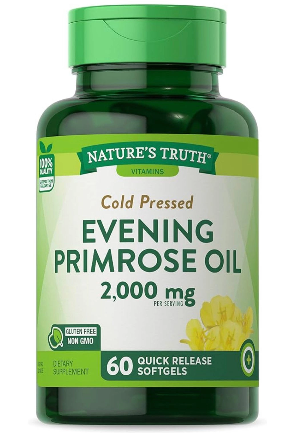 Óleo de prímula, Evening primrose, 2000mg, 60 cápsulas, Nature's Truth