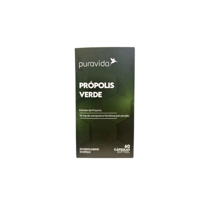 Própolis Verde, 10mg, 60 Cápsulas, Pura Vida
