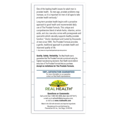 Prostate Formula, Suporte à Saúde da Próstata com Saw Palmetto e Pumpkin Seed Oil, 270 Comprimidos, Real Health