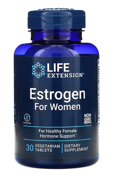 Estrogênio para Mulheres, 30 Comprimidos, Life Extension