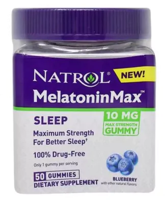 MelatoninMax 10mg, 50 Gomas Sabor Mirtilo, Natrol
