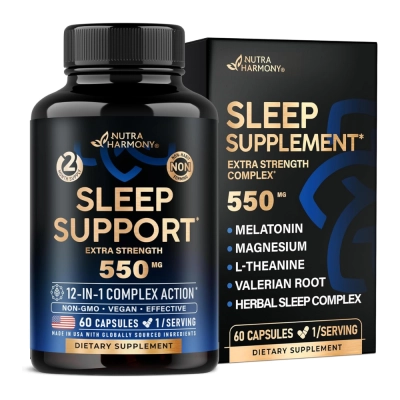 Sleep Support, Sono Reparador Extra Forte, 550mg, 60 Cápsulas, Nutra Harmony