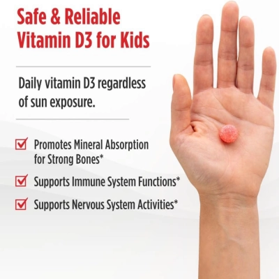 Kids Vitamin D3, Nutrição Infantil, Imunidade e Crescimento Saudável, 60 Gummies, Nordic Naturals