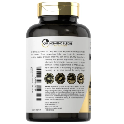 Nitric Oxide Max, Óxido Nítrico 3000mg com L-Arginina &amp; L-Citrulina, 120 Cápsulas, Carlyle 
