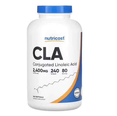 CLA , Ácido Linoleico Conjugado, 2400mg, 240 Cápsulas, Nutricost