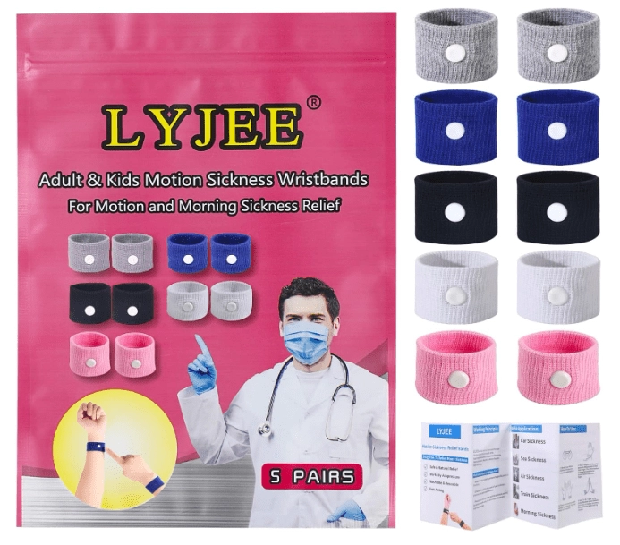 Pulseiras para enjôo, Pulseiras de pulso para viagens, LYJEE