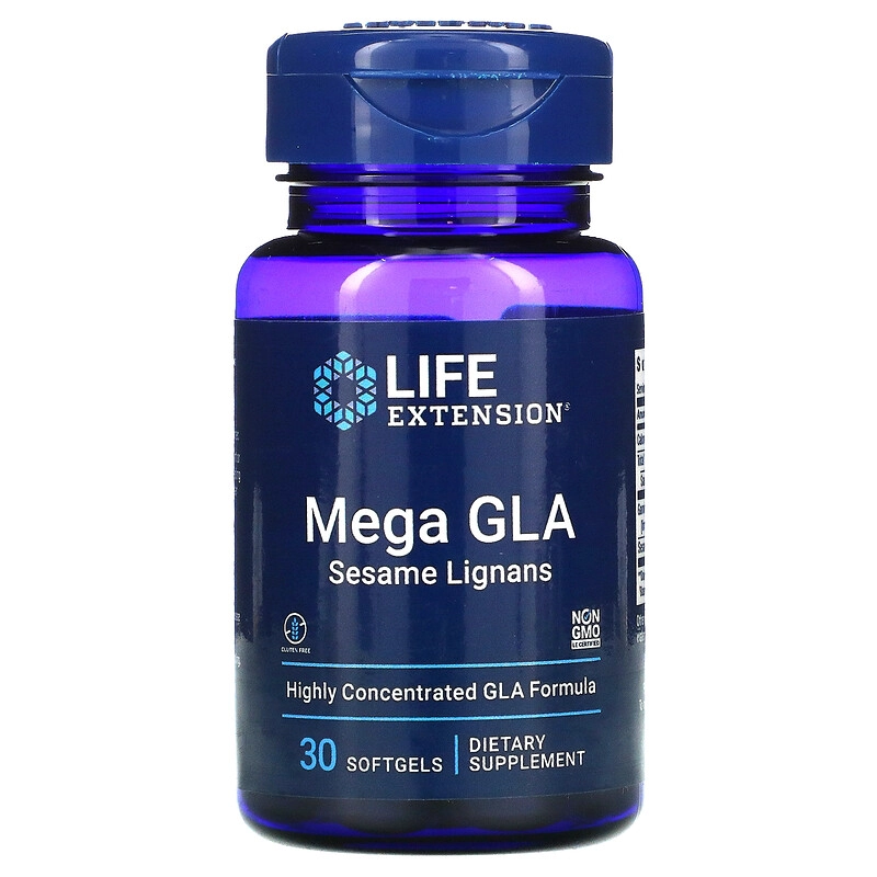 Mega GLA (Lignanas de Gergelim) 30 Cápsulas, Life Extension