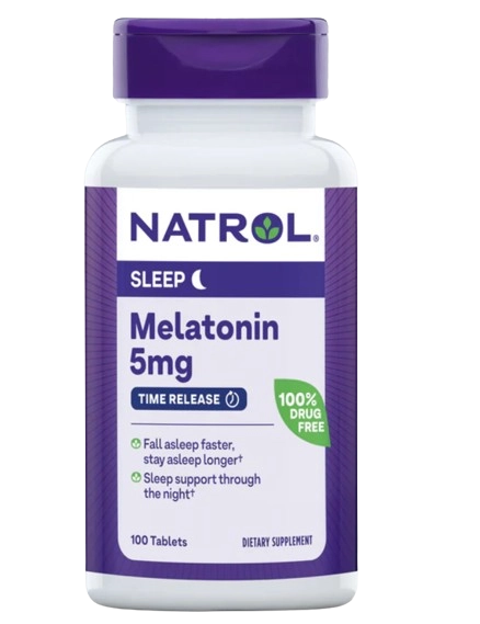 Melatonina, 5mg, 100 Comprimidos, Time Release, Natrol