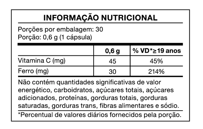 Ferro 30mg, 30 cápsulas, Bioroots