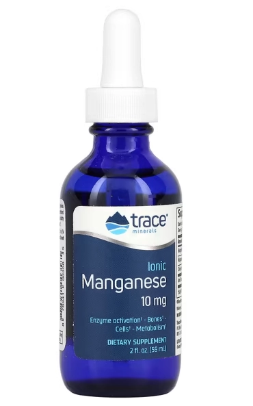 Manganês iônico, 10mg, 59ml, Trace Minerals
