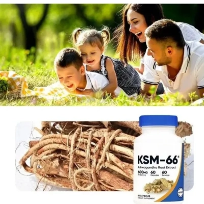 Ashwagandha KSM-66 600mg, Estresse, Energia e Performance no Dia a Dia, 60 Cápsulas, Nutricost