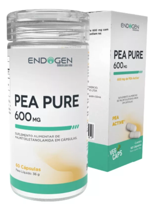 Pea Pure 600mg. Palmitoiletanolamida, 60 Cápsulas, Endogen