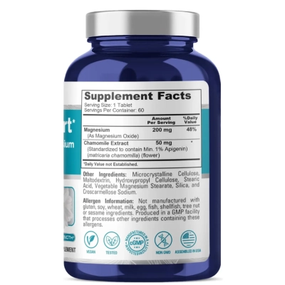 Sleep Support 250mg, Suporte para Dormir com Camomila e Magnésio, 60 Comprimidos, NusaPure 