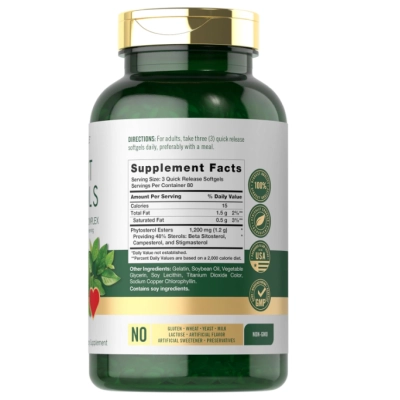 Plant Sterols, Esteróis Vegetais 1200mg com Beta-Sitosterol, 240 Cápsulas, Carlyle 