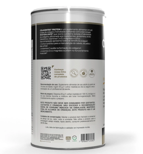 Colágeno Colagentek Protein, Bodybalance, 460g, Sabor Neutro, Vitafor