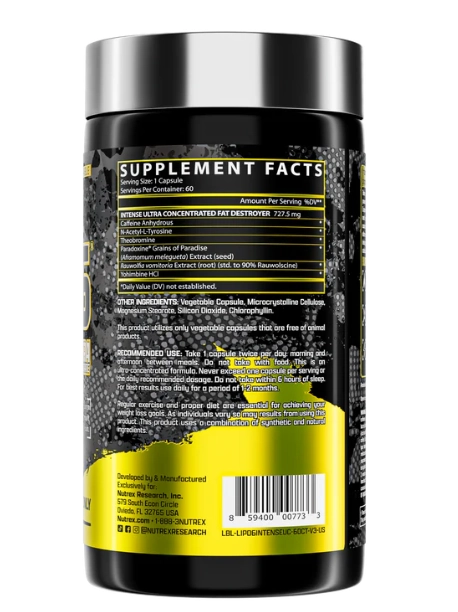 Lipo 6 Black Intense, Ultra Concentrado, 60 Capsulas, Nutrex