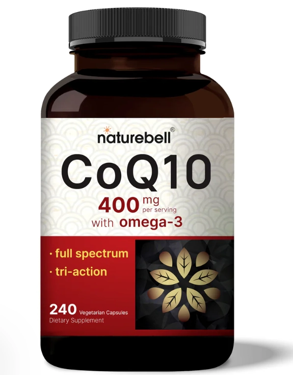 Coenzima CoQ10 400mg, com Ácidos Graxos Ômega-3, 240 Cápsulas, NatureBell