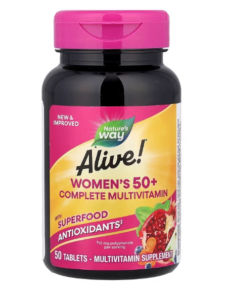 Multivitamínico Completo Alive, para Mulheres 50+, 50 Comprimidos, Nature's Way