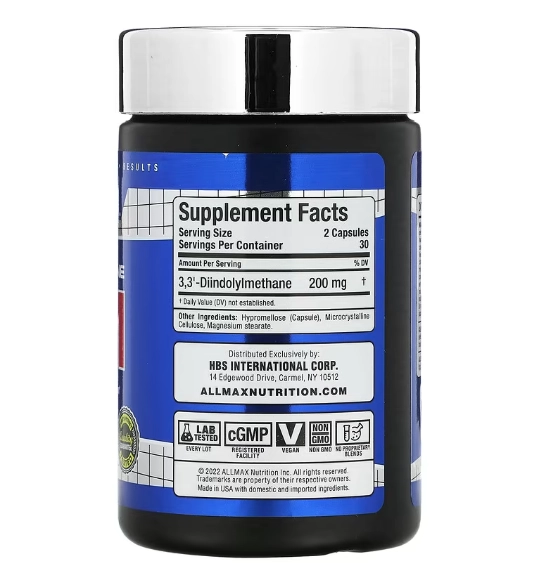 DIM 100mg, 60 Cápsulas, Allmax Nutrition
