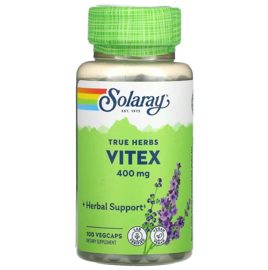 Vitex, Agnocasto,400mg, 100 Cápsulas, Solaray