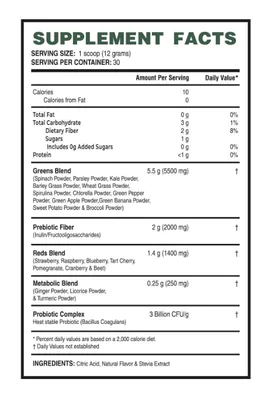 Reds & Greens, Superfood, Sabor Maçã Verde, 360g LanderFit